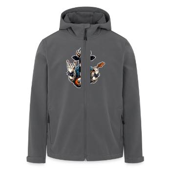 Kuh Rock and Roll Gitarrist - Recycelte Männer Softshell-Jacke von Stanley/Stella - Anthrazit - Vorne - AI Model Male 185 light (185cm)