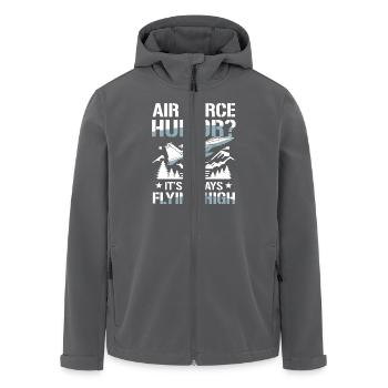 Air Force Humor It’s Always Flying High - Recycelte Männer Softshell-Jacke von Stanley/Stella - Anthrazit - Vorne - AI Model Male 185 light (185cm)