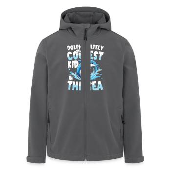 Dolphin-ately The Coolest Kid In The Sea - Recycelte Männer Softshell-Jacke von Stanley/Stella - Anthrazit - Vorne - AI Model Male 185 light (185cm)