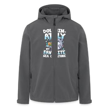 Dolphin-ately My Favorite Sea Creature - Recycelte Männer Softshell-Jacke von Stanley/Stella - Anthrazit - Vorne - AI Model Male 185 light (185cm)