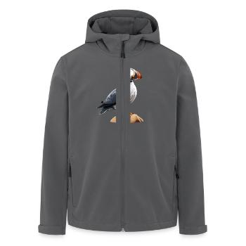 Niedlicher Papageientaucher - Recycelte Männer Softshell-Jacke von Stanley/Stella - Anthrazit - Vorne - AI Model Male 185 light (185cm)