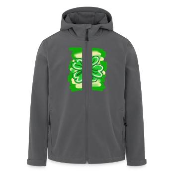 Kleeblatt handgemalt Glücksblatt St patricks Tag - Recycelte Männer Softshell-Jacke von Stanley/Stella - Anthrazit - Vorne - AI Model Male 185 light (185cm)
