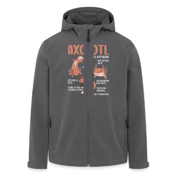 Axolotl Fakten – Lustiges Amphibien-Design - Recycelte Männer Softshell-Jacke von Stanley/Stella - Anthrazit - Vorne - AI Model Male 185 light (185cm)