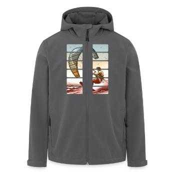 Kitesurfen Kitesurfer Kiteboard - Recycelte Männer Softshell-Jacke von Stanley/Stella - Anthrazit - Vorne - AI Model Male 185 light (185cm)