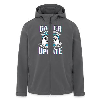 Gamer alter nicht - sie erhalten ein Update Gaming - Recycelte Männer Softshell-Jacke von Stanley/Stella - Anthrazit - Vorne - AI Model Male 185 light (185cm)