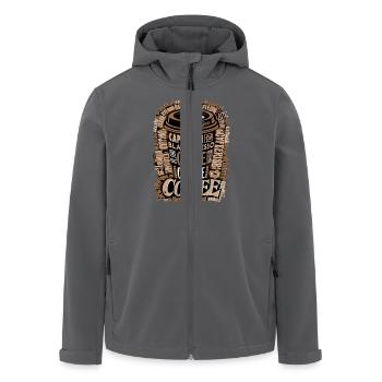 Kaffeegenuss Für Kaffeetrinker Und Kaffeeliebhaber - Recycelte Männer Softshell-Jacke von Stanley/Stella - Anthrazit - Vorne - AI Model Male 185 light (185cm)
