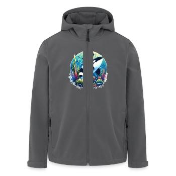 Orca Schwertwal - Recycelte Männer Softshell-Jacke von Stanley/Stella - Anthrazit - Vorne - AI Model Male 185 light (185cm)