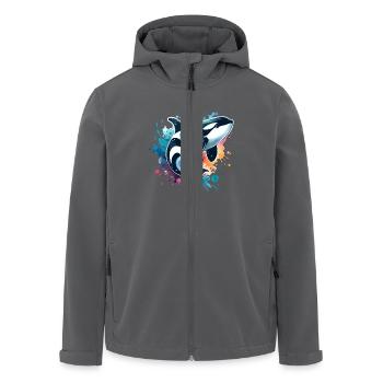 Orca Schwertwal - Recycelte Männer Softshell-Jacke von Stanley/Stella - Anthrazit - Vorne - AI Model Male 185 light (185cm)
