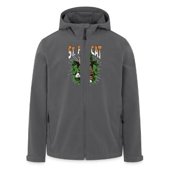 Funny St. Patricks Day Drinking Cat - Recycelte Männer Softshell-Jacke von Stanley/Stella - Anthrazit - Vorne - AI Model Male 185 light (185cm)