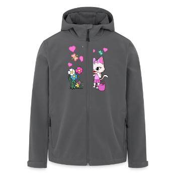 Katze Katzen Kind Kinder Baby - Recycelte Männer Softshell-Jacke von Stanley/Stella - Anthrazit - Vorne - AI Model Male 185 light (185cm)