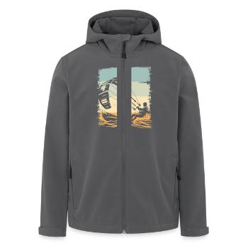 Kitesurfen Kitesurfer Kiteboard - Recycelte Männer Softshell-Jacke von Stanley/Stella - Anthrazit - Vorne - AI Model Male 185 light (185cm)