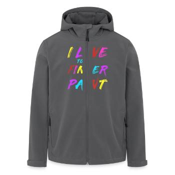 I'M PAINT - I Love to Finger Paint – Fingerfarben - Recycelte Männer Softshell-Jacke von Stanley/Stella - Anthrazit - Vorne - AI Model Male 185 light (185cm)