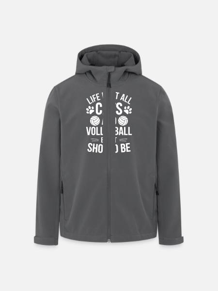 Volleyball Spruch Katze Lustig Volleyball Geschenk - Recycelte Männer Softshell-Jacke von Stanley/Stella - Anthrazit