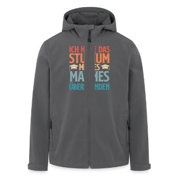 Doktortitel HABE DAS STUDIUM MEINES MANNES - Recycelte Männer Softshell-Jacke von Stanley/Stella - Anthrazit - Vorne - AI Model Male 185 light (185cm)