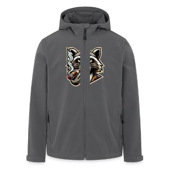 Waschbär Zigarre Chef - Recycelte Männer Softshell-Jacke von Stanley/Stella - Anthrazit - Vorne - AI Model Male 185 light (185cm)