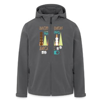 Backgammon Spiel - Recycelte Männer Softshell-Jacke von Stanley/Stella - Anthrazit - Vorne - AI Model Male 185 light (185cm)