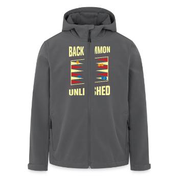 Backgammon Spiel - Recycelte Männer Softshell-Jacke von Stanley/Stella - Anthrazit - Vorne - AI Model Male 185 light (185cm)