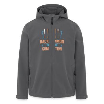 Backgammon Spiel - Recycelte Männer Softshell-Jacke von Stanley/Stella - Anthrazit - Vorne - AI Model Male 185 light (185cm)
