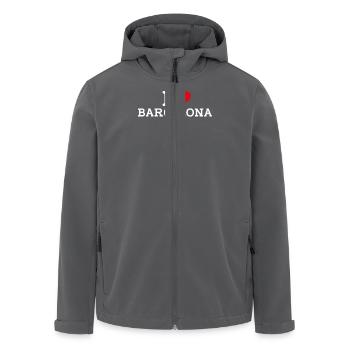 Spanien Staat Ich liebe Barcelona Empire Herz Flagge - Recycelte Männer Softshell-Jacke von Stanley/Stella - Anthrazit - Vorne - AI Model Male 185 light (185cm)