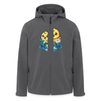 Frühlingsanfang Tiroler Küken Ostern Kinder Kind - Recycelte Männer Softshell-Jacke von Stanley/Stella - Anthrazit - Vorne - AI Model Male 185 light (185cm)