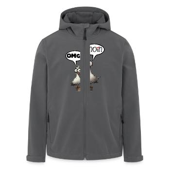Les mouettes de Bäädden - Mouette omg moin - Veste softshell homme en polyester recyclé Stanley/Stella - charbon - Devant - AI Model Male 185 light (185cm)
