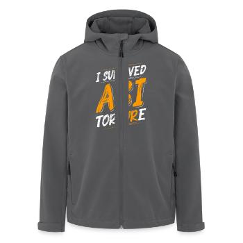 Abitur Abschluss I SURVIVED ABI TORTURE Lustiges - Recycelte Männer Softshell-Jacke von Stanley/Stella - Anthrazit - Vorne - AI Model Male 185 light (185cm)