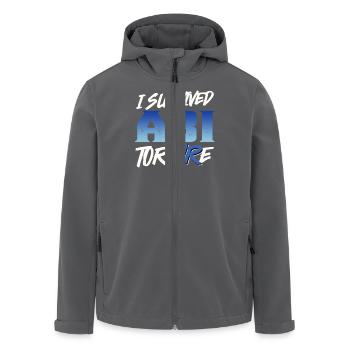 Abiturienten I SURVIVED ABI TORTURE Lustiges - Recycelte Männer Softshell-Jacke von Stanley/Stella - Anthrazit - Vorne - AI Model Male 185 light (185cm)