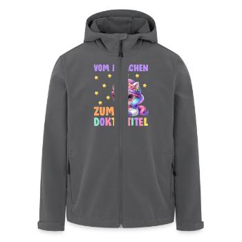 Dissertation VOM MÄRCHEN ZUM DOKTORTITEL Lustig - Recycelte Männer Softshell-Jacke von Stanley/Stella - Anthrazit - Vorne - AI Model Male 185 light (185cm)