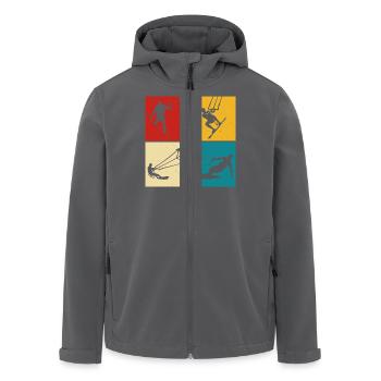 Kitesurfer Kiteboard Kitesurfen Kitesurf - Recycelte Männer Softshell-Jacke von Stanley/Stella - Anthrazit - Vorne - AI Model Male 185 light (185cm)