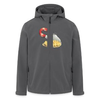 Lustiges Huhn, Magnet zieht Küken an – Funny - Recycelte Männer Softshell-Jacke von Stanley/Stella - Anthrazit - Vorne - AI Model Male 185 light (185cm)