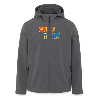 Cave Town Schriftzug Design für Fans und - Recycelte Männer Softshell-Jacke von Stanley/Stella - Anthrazit - Vorne - AI Model Male 185 light (185cm)