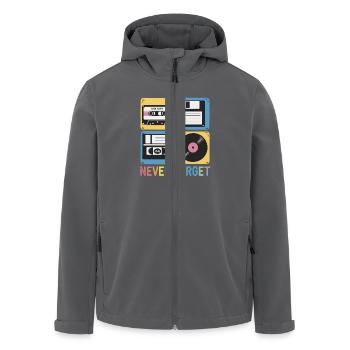 Never Forget 80er Jahre Mix Tape Diskette VHS - Recycelte Männer Softshell-Jacke von Stanley/Stella - Anthrazit - Vorne - AI Model Male 185 light (185cm)