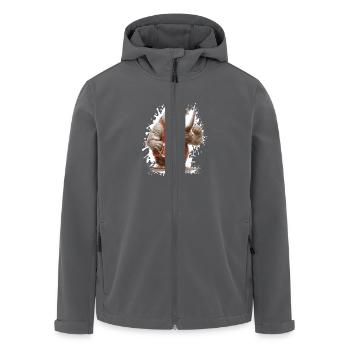 Bière Rhino Drôle - Veste softshell homme en polyester recyclé Stanley/Stella - charbon - Devant - AI Model Male 185 light (185cm)