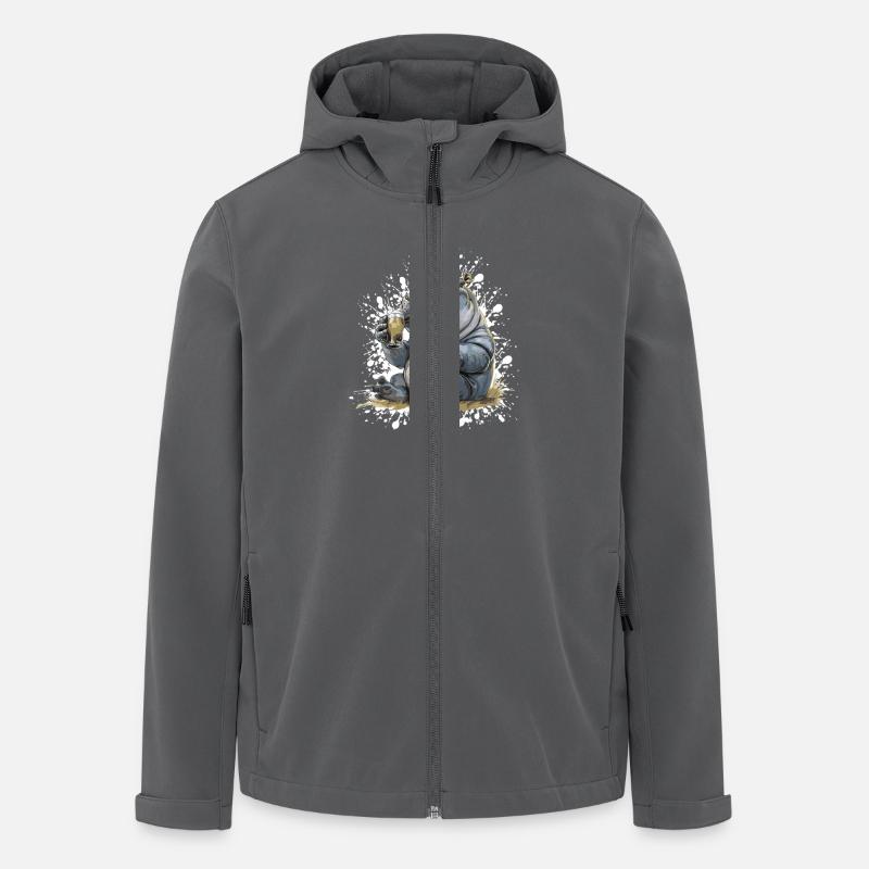 Nilpferd Bier Lustig - Recycelte Männer Softshell-Jacke von Stanley/Stella - Anthrazit