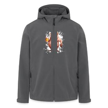 Pork Beer Funny - Men’s Recycled Softshell Jacket by Stanley/Stella - anthracite - Front - AI Model Male 185 light (185cm)