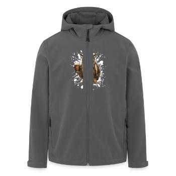Eule Bier Lustig - Recycelte Männer Softshell-Jacke von Stanley/Stella - Anthrazit - Vorne - AI Model Male 185 light (185cm)