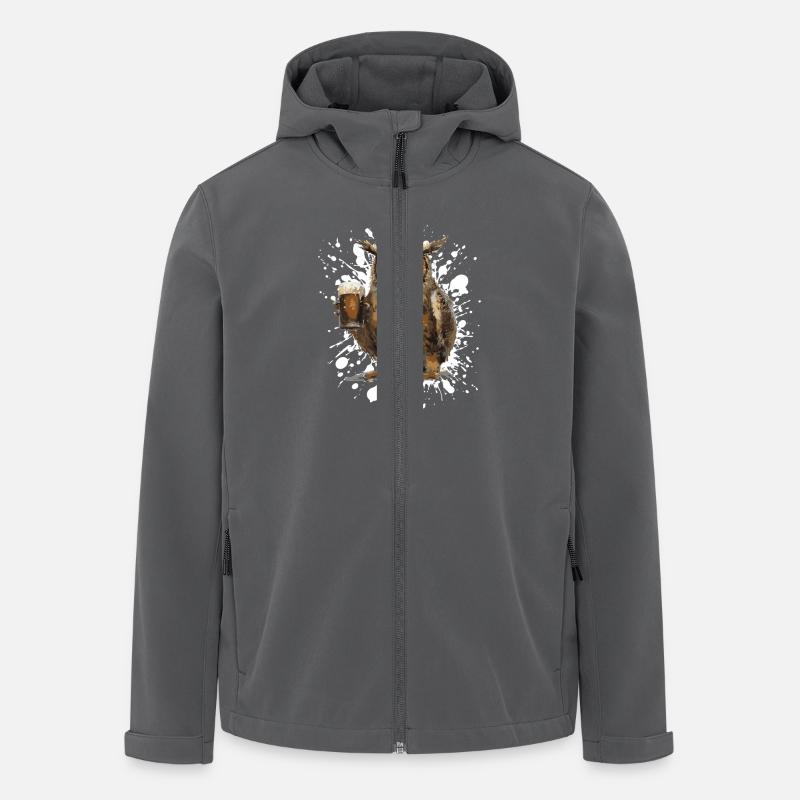 Eule Bier Lustig - Recycelte Männer Softshell-Jacke von Stanley/Stella - Anthrazit