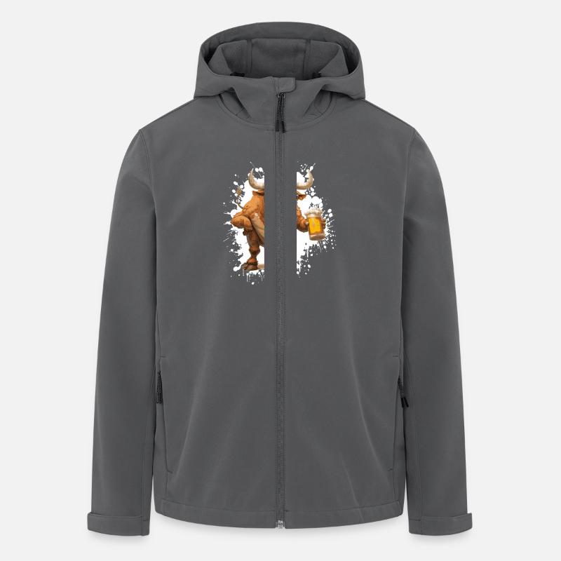 Stier Bier Lustig - Recycelte Männer Softshell-Jacke von Stanley/Stella - Anthrazit