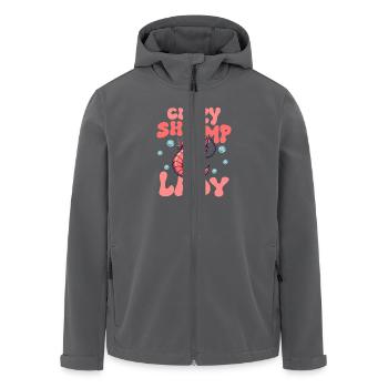 Crazy Shrimp Lady Shrimp Lover Seafood - Recycelte Männer Softshell-Jacke von Stanley/Stella - Anthrazit - Vorne - AI Model Male 185 light (185cm)