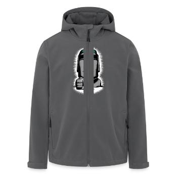 Easter Island Kaffee Moai Herz Tasse - Recycelte Männer Softshell-Jacke von Stanley/Stella - Anthrazit - Vorne - AI Model Male 185 light (185cm)