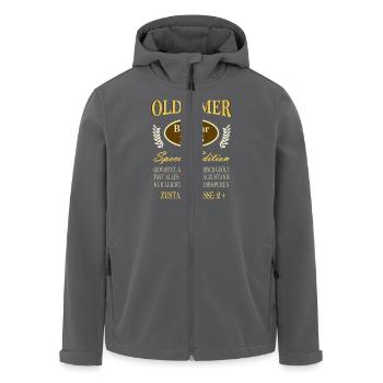 Runder Geburtstag 70 Jahre Jahrgang 1955 Oldtimer - Recycelte Männer Softshell-Jacke von Stanley/Stella - Anthrazit - Vorne - AI Model Male 185 light (185cm)