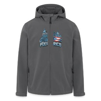 Puerto Rico Gebäude Karibik Architektur San Juan - Recycelte Männer Softshell-Jacke von Stanley/Stella - Anthrazit - Vorne - AI Model Male 185 light (185cm)