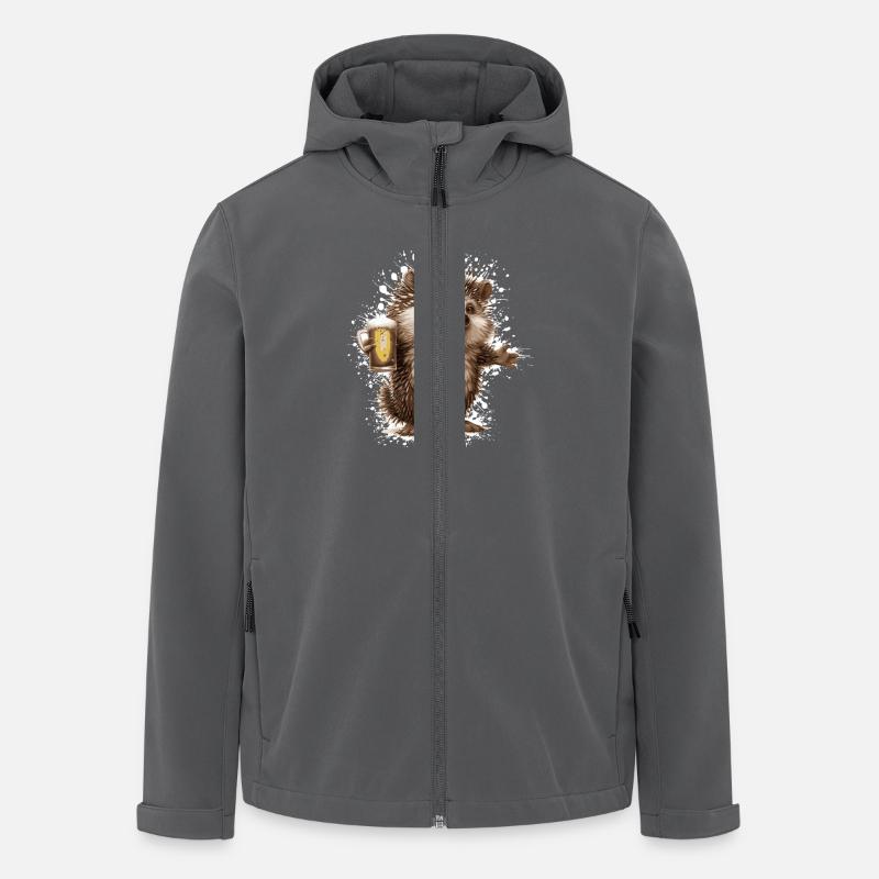 Hérisson Bière Drôle - Veste softshell homme en polyester recyclé Stanley/Stella - charbon