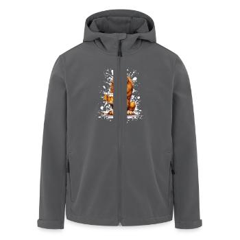 Bière Lion Drôle - Veste softshell homme en polyester recyclé Stanley/Stella - charbon - Devant - AI Model Male 185 light (185cm)