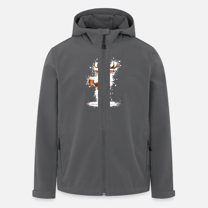 Bière de cerf drôle - Veste softshell homme en polyester recyclé Stanley/Stella - charbon