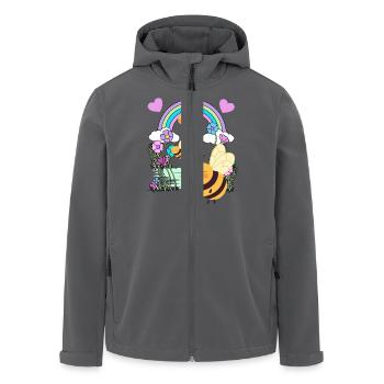 Kinder Kind Regenbogen Insekt Insekten Baby - Recycelte Männer Softshell-Jacke von Stanley/Stella - Anthrazit - Vorne - AI Model Male 185 light (185cm)