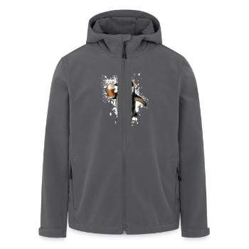 Pinguin Bier Lustig - Recycelte Männer Softshell-Jacke von Stanley/Stella - Anthrazit - Vorne - AI Model Male 185 light (185cm)
