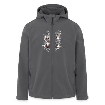 Bière Koala Drôle - Veste softshell homme en polyester recyclé Stanley/Stella - charbon - Devant - AI Model Male 185 light (185cm)