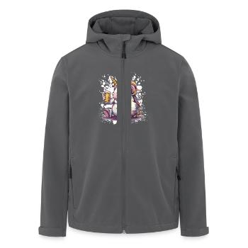 Licorne Bière Drôle - Veste softshell homme en polyester recyclé Stanley/Stella - charbon - Devant - AI Model Male 185 light (185cm)