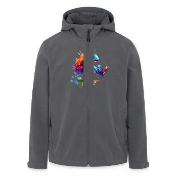 Parkour - Recycelte Männer Softshell-Jacke von Stanley/Stella - Anthrazit - Vorne - AI Model Male 185 light (185cm)
